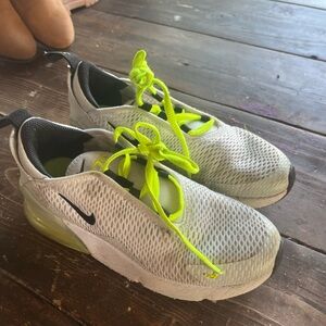Nike Neon Green and Gray Sneakers with Breathable Mesh